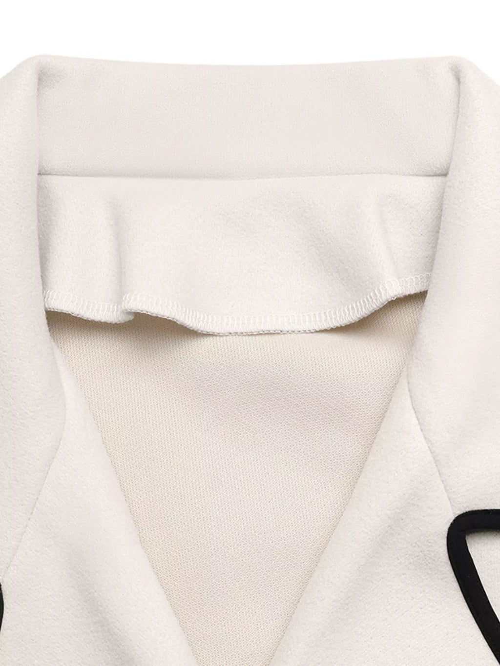 Contrast Trim Double-Breasted Jacket
