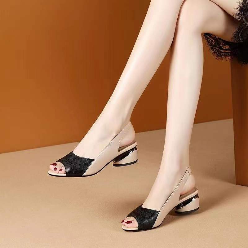 Damen Mid Heels Sandalen Chunky Fashion Casual Schuhe Damen Sommer Walkingschuhe
