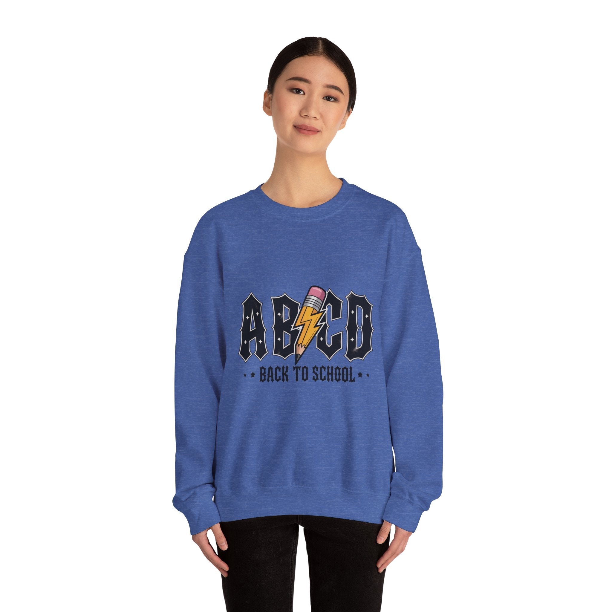 Back to School Rundhals-Sweatshirt, Unisex-Sweatshirt, Leichter Pullover, Schulkleidung, Lehrergeschenk, Trendige Mode