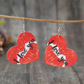 Boucles d'oreilles en cuir cœur JE T'AIME