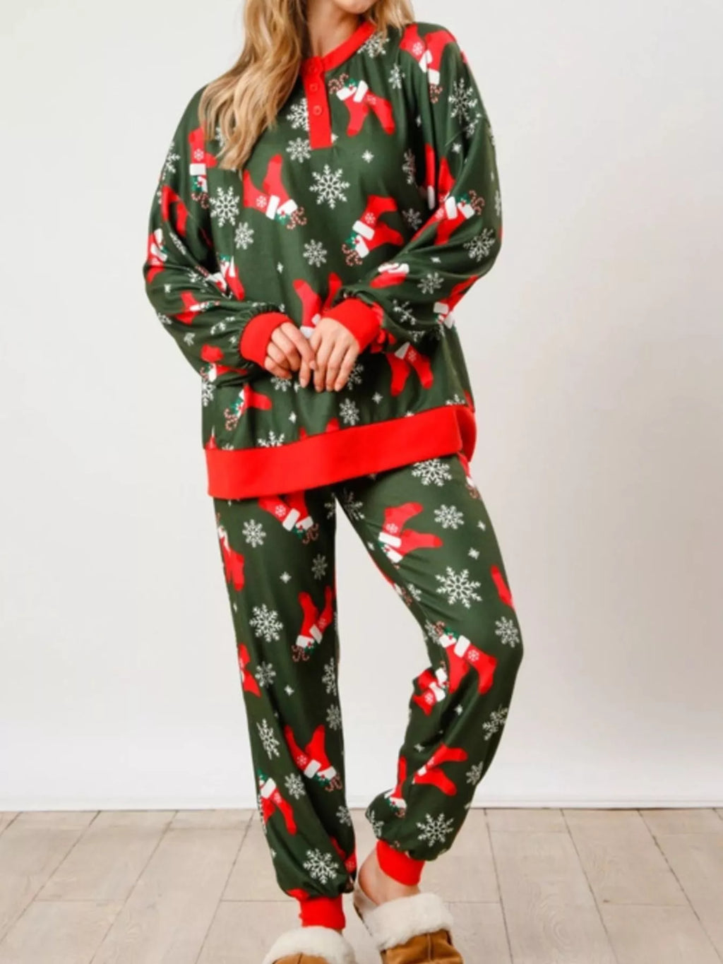 Ensemble de pyjama de Noël manches longues et pantalon