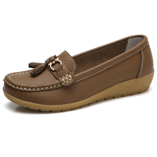 Frühlings-Ballerinas Damen Schuhe Loafer Echtes Leder Damen Ballerinas Slip-on Damen Loafer Damen Mokassinschuhe