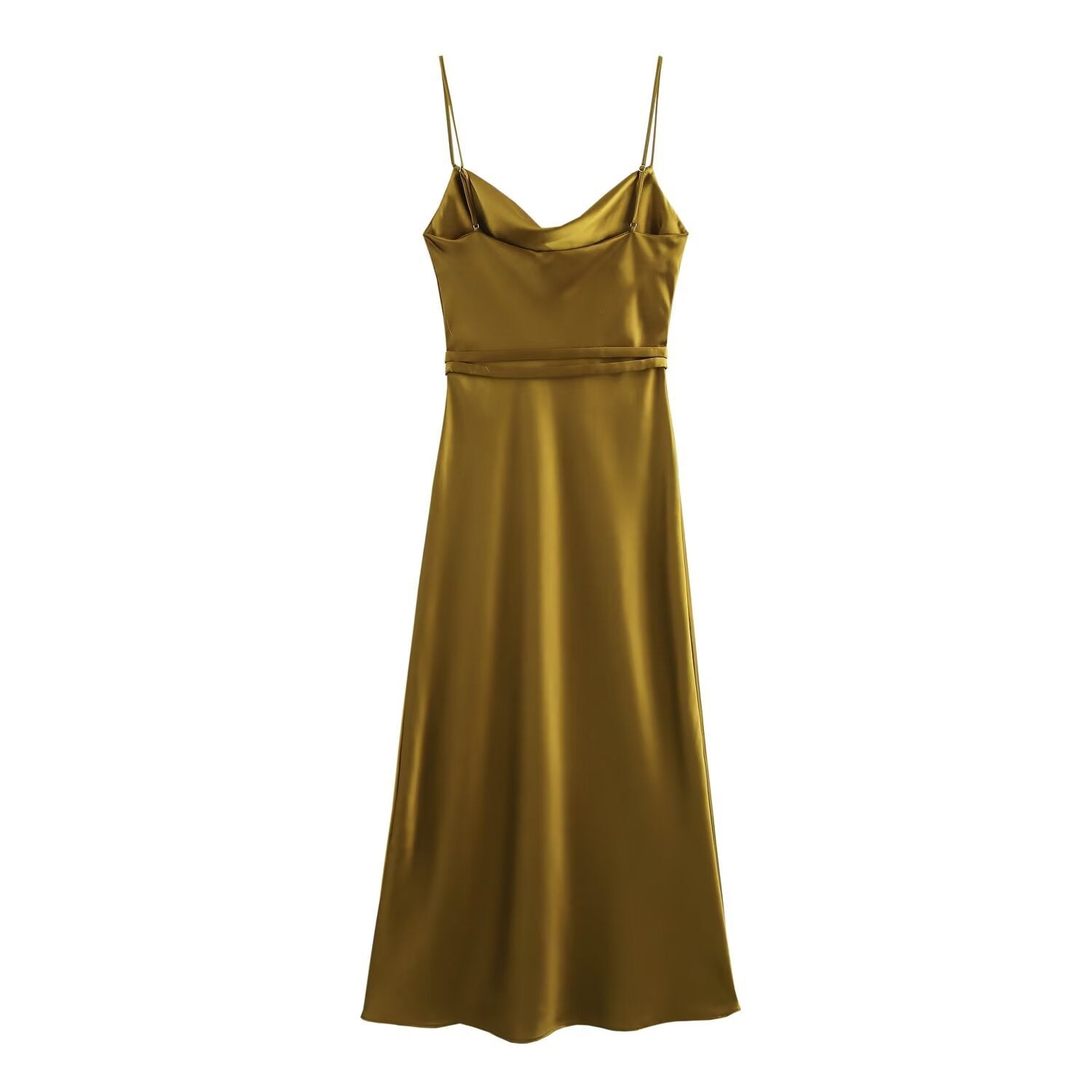 Frühlings-Europäische und Amerikanische Neue Mode Gürtel Seidenstruktur-Kleid