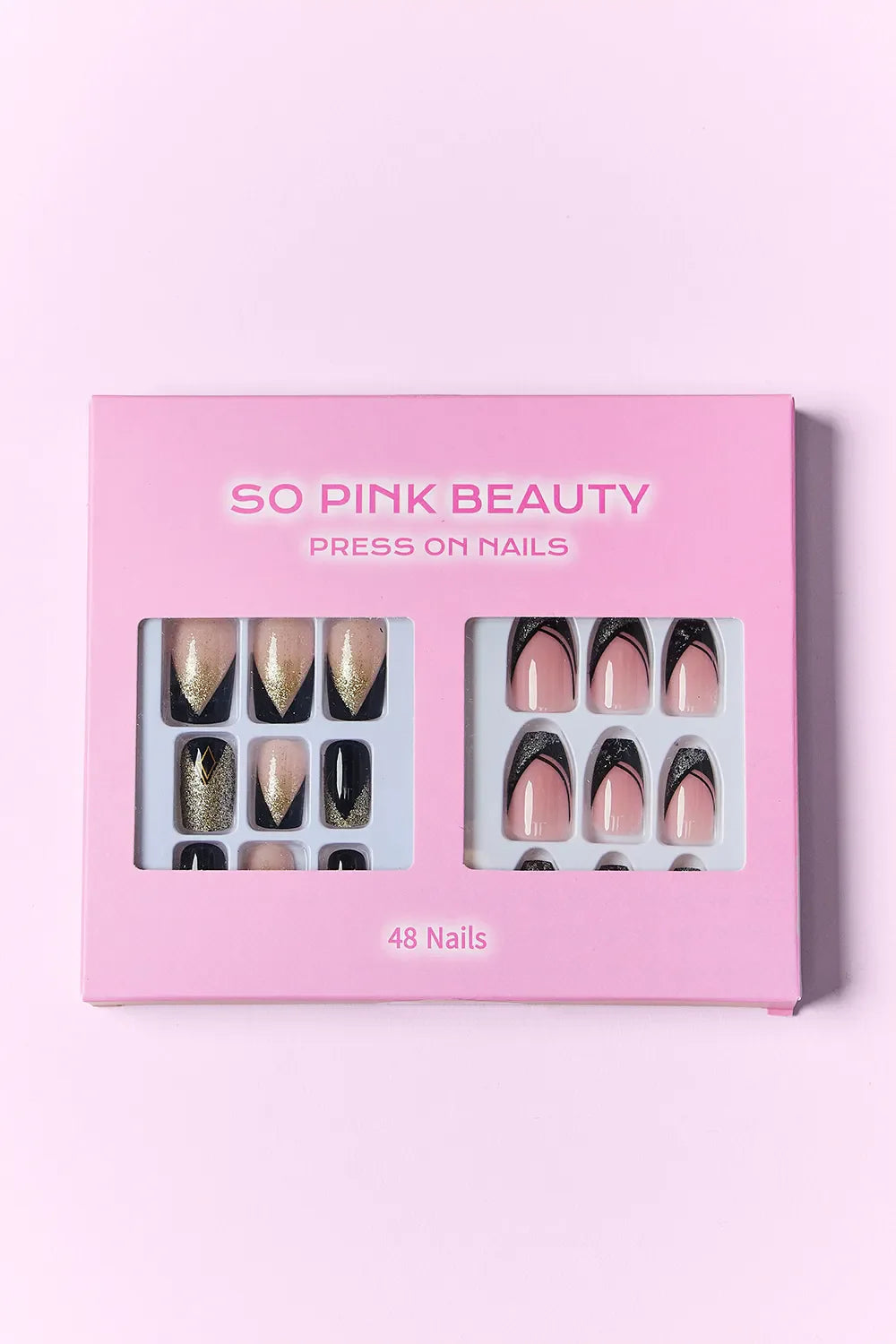 SO PINK BEAUTY Faux Ongles Autocollants 2 Paquets