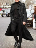 Trench-coat long pour homme à manches longues