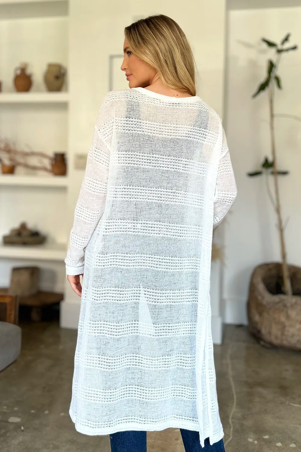 Cardigan long ouvert en maille Double Take
