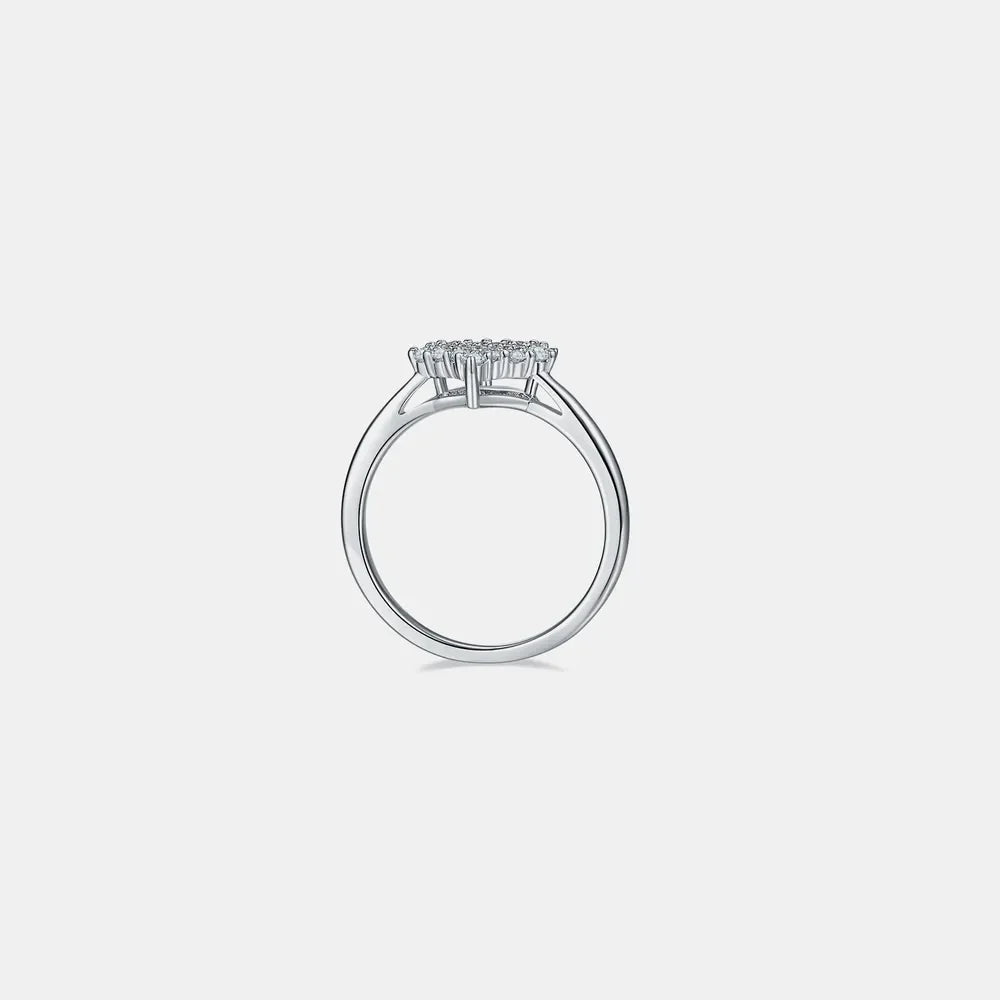Bague Cœur en Argent Sterling 925 avec Moissanite