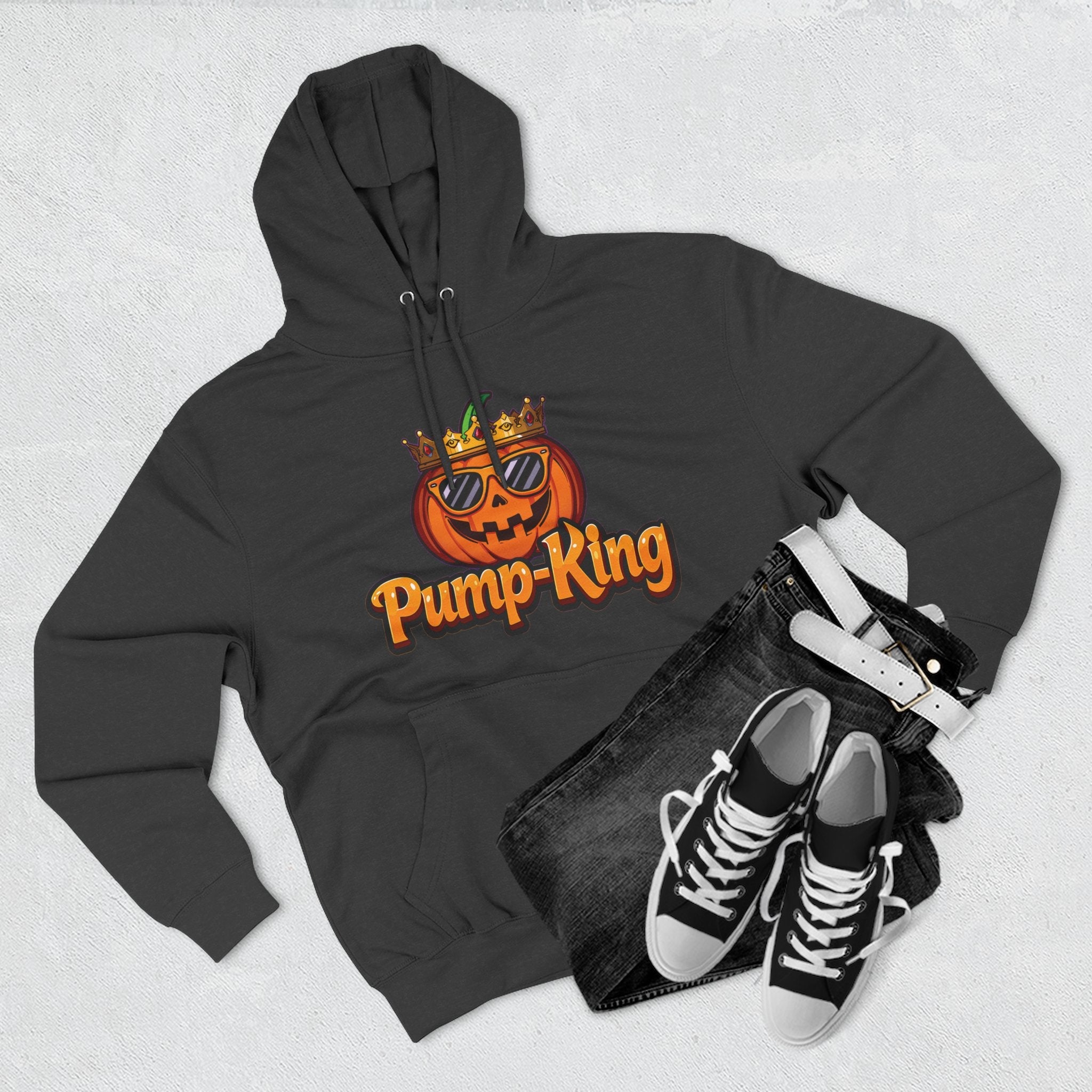 Pump-King Halloween Hoodie, Gemütliches Fleece-Sweatshirt für den Herbst, Lustige Kürbis-Kleidung, Herbst-Stil, Perfekt für Halloween-Feiern