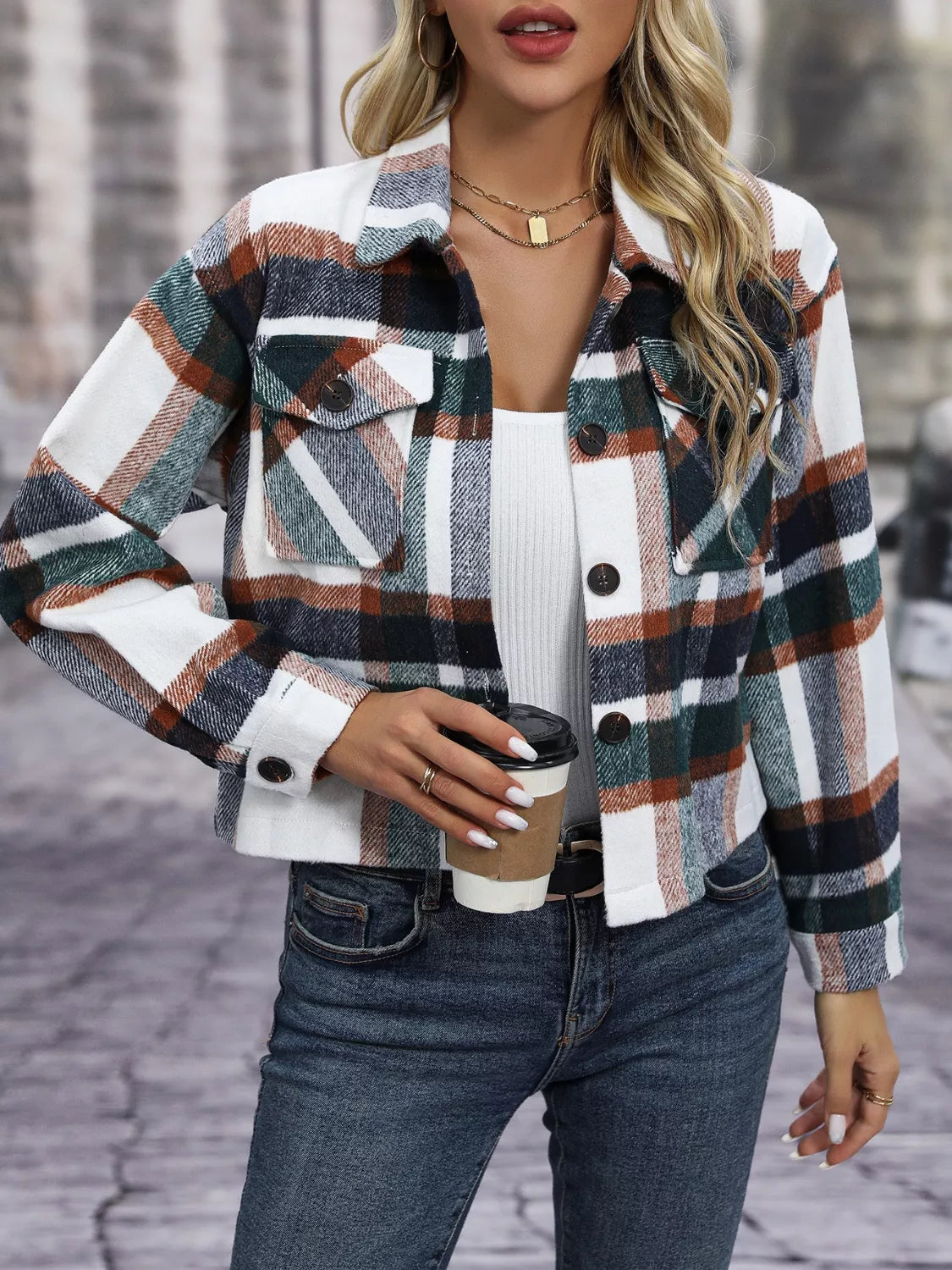 Karierte Hemdjacke