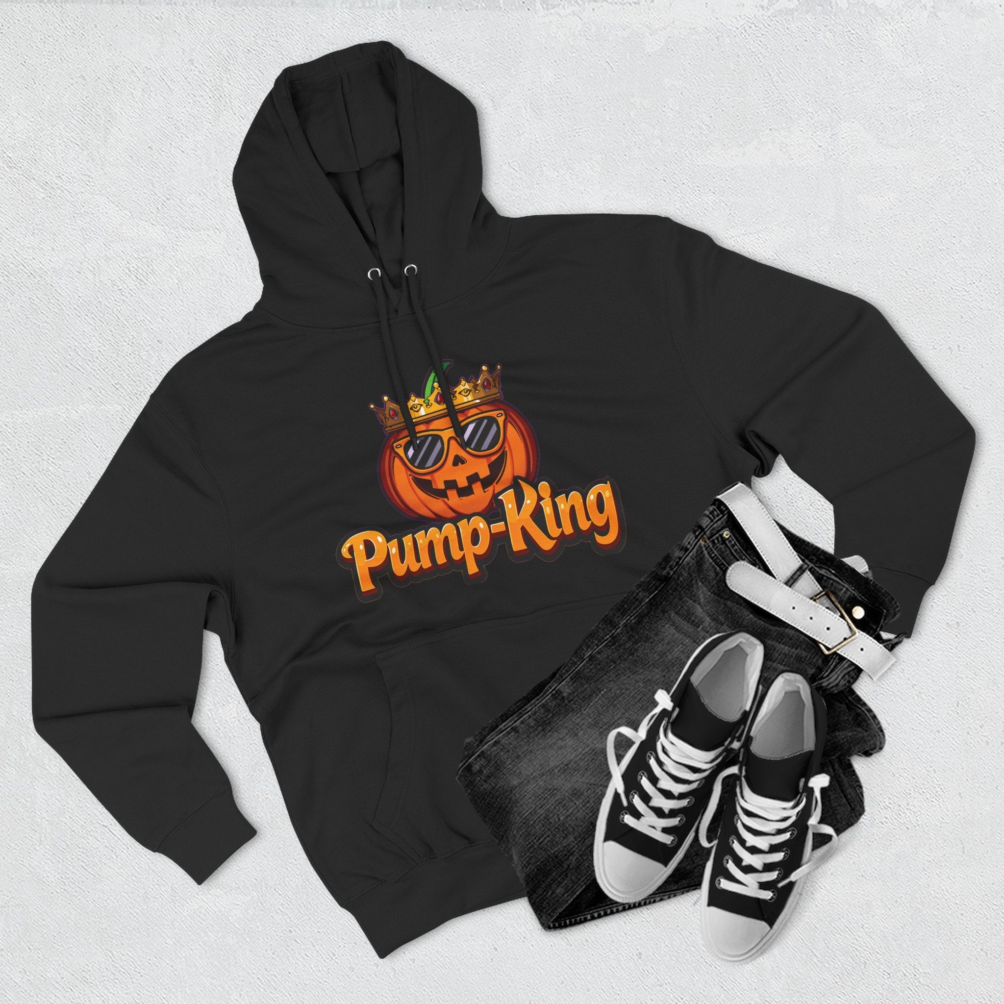 Pump-King Halloween Hoodie, Gemütliches Fleece-Sweatshirt für den Herbst, Lustige Kürbis-Kleidung, Herbst-Stil, Perfekt für Halloween-Feiern