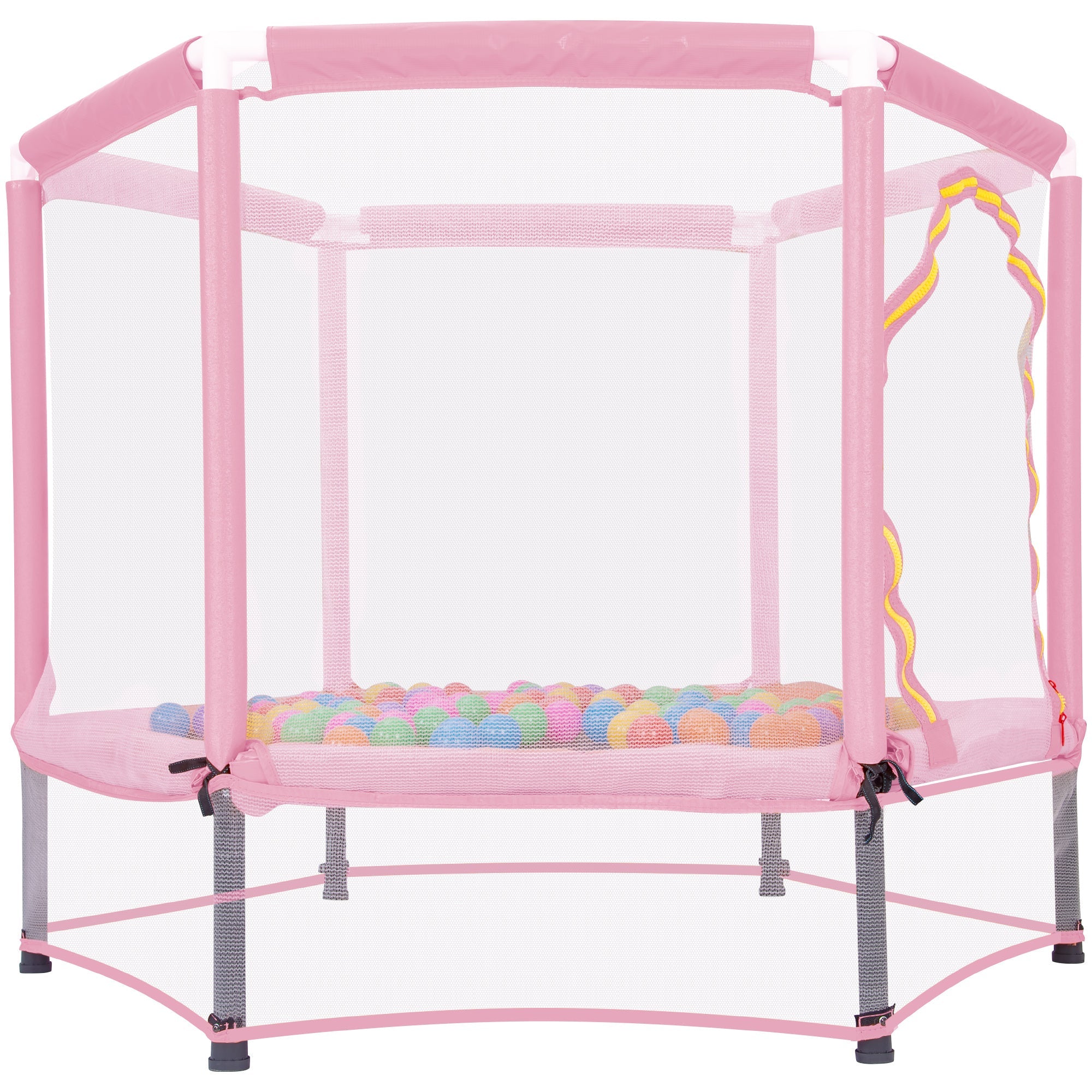 Trampoline pour tout-petits 55'' avec filet de sécurité et balles, mini trampoline intérieur/extérieur pour enfants