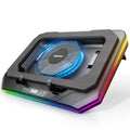 Laptop-Kühlpad Gaming Laptop Kühler mit RGB-Licht Laptop-Kühlständer mit 3500 U/min einstellbarer Lüftergeschwindigkeit, 3-Port-USB-Hub, LED-Bildschirm und Touch-Steuerung für 12-19 Zoll Laptops