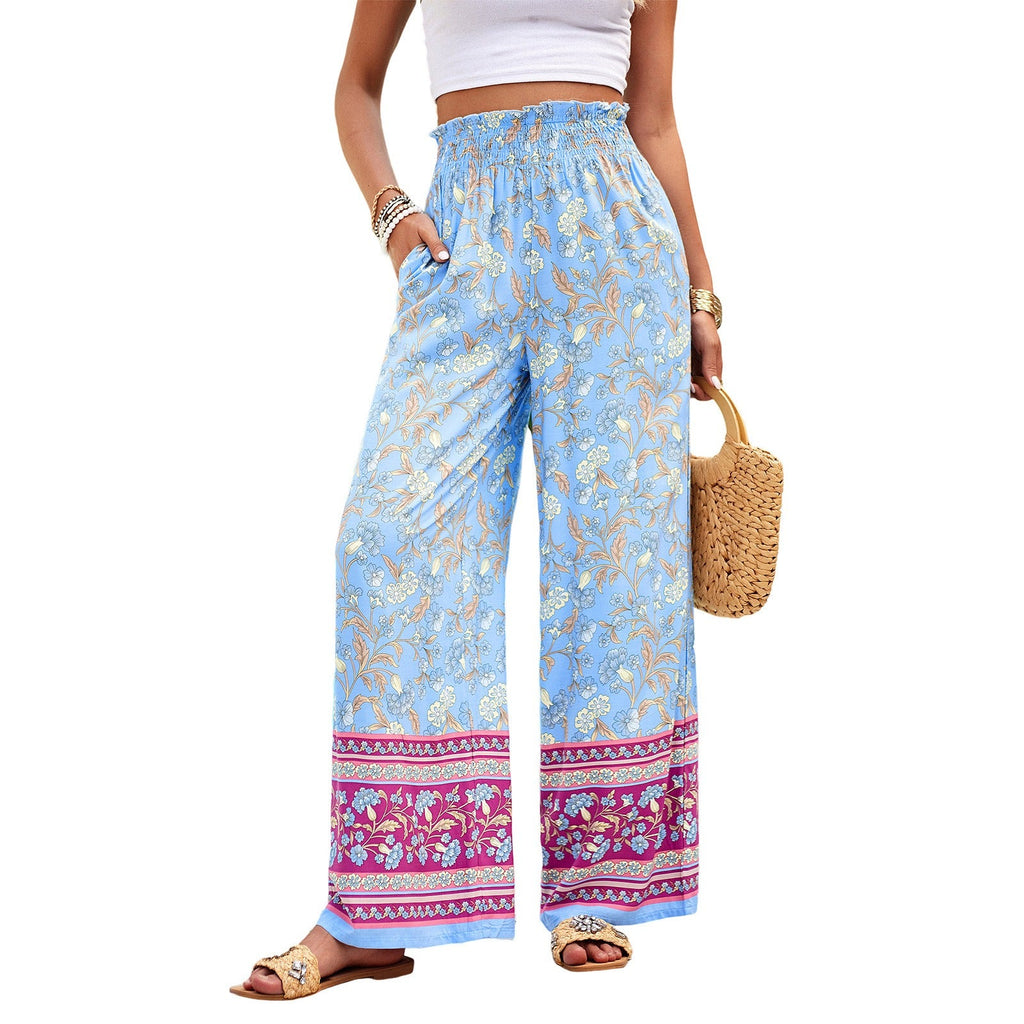 Damen Eleganz Lässige Hosen mit Print zum Binden für Frühling/Sommer