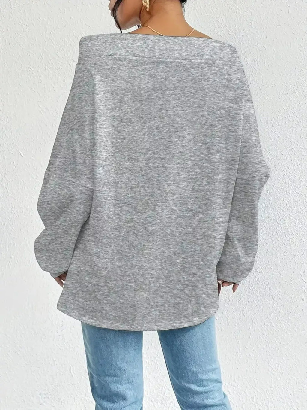 Off-Shoulder-Sweatshirt mit Tunnelzug