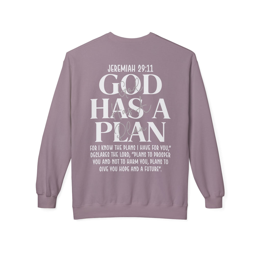 Gott hat einen Plan Rundhals-Sweatshirt – Jeremia 29:11 Christlicher Pullover