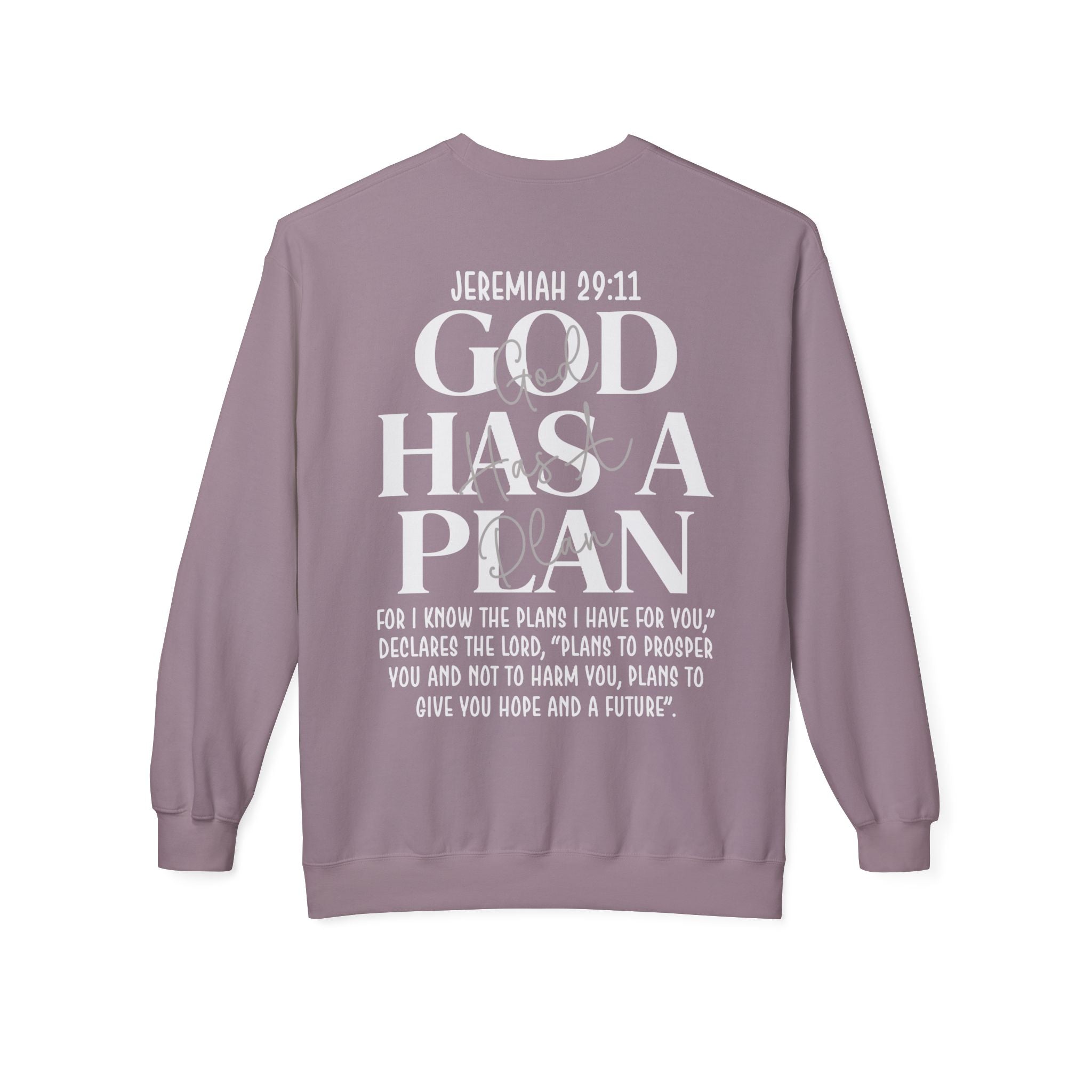 Gott hat einen Plan Rundhals-Sweatshirt – Jeremia 29:11 Christlicher Pullover