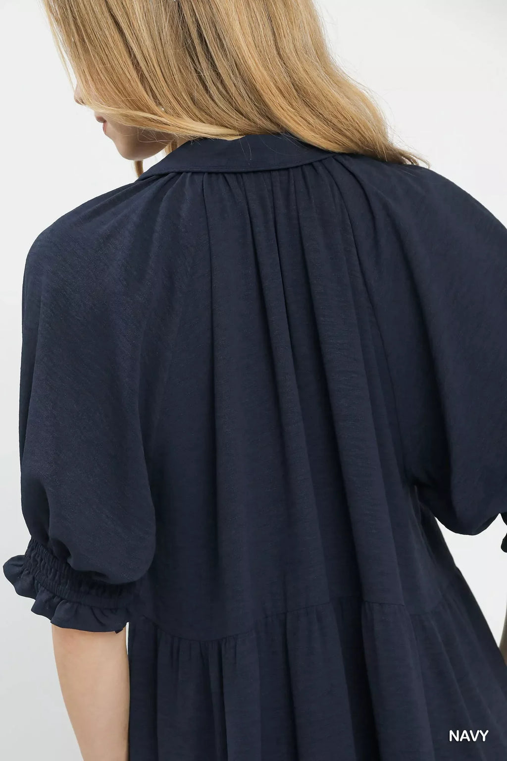 Robe midi étagée unie Umgee