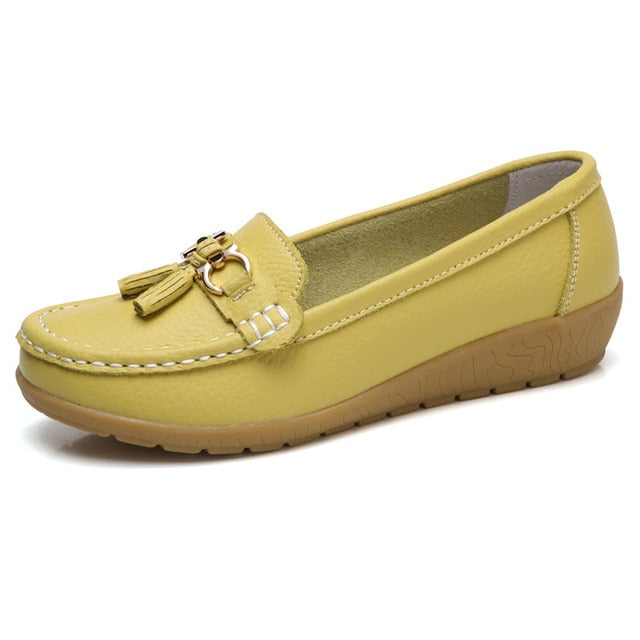 Frühlings-Ballerinas Damen Schuhe Loafer Echtes Leder Damen Ballerinas Slip-on Damen Loafer Damen Mokassinschuhe