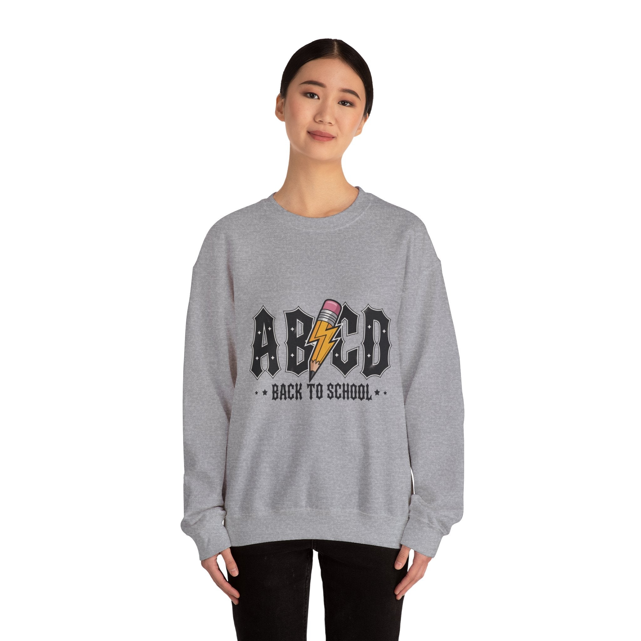 Back to School Rundhals-Sweatshirt, Unisex-Sweatshirt, Leichter Pullover, Schulkleidung, Lehrergeschenk, Trendige Mode