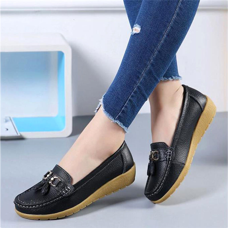Frühlings-Ballerinas Damen Schuhe Loafer Echtes Leder Damen Ballerinas Slip-on Damen Loafer Damen Mokassinschuhe