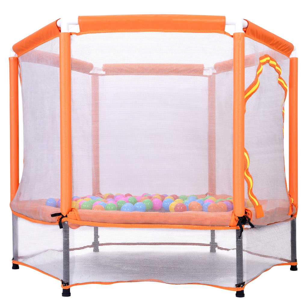 Trampoline pour tout-petits 55'' avec filet de sécurité et balles, mini trampoline intérieur/extérieur pour enfants