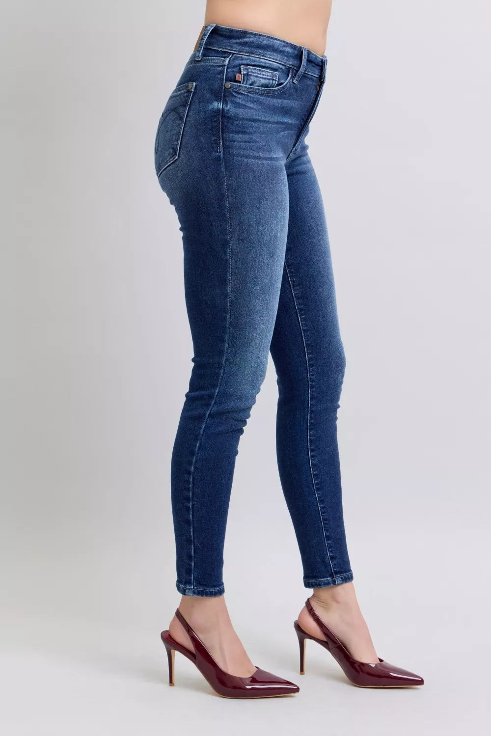 Judy Blue Thermohose, Röhrenschnitt, verwaschen, Große Größen