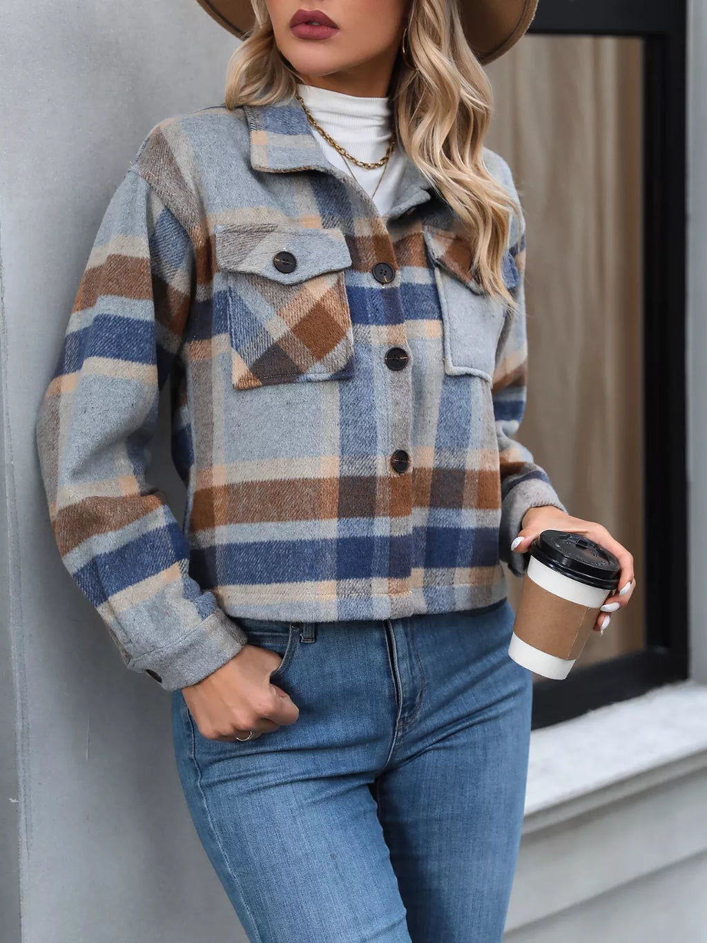 Karierte Hemdjacke