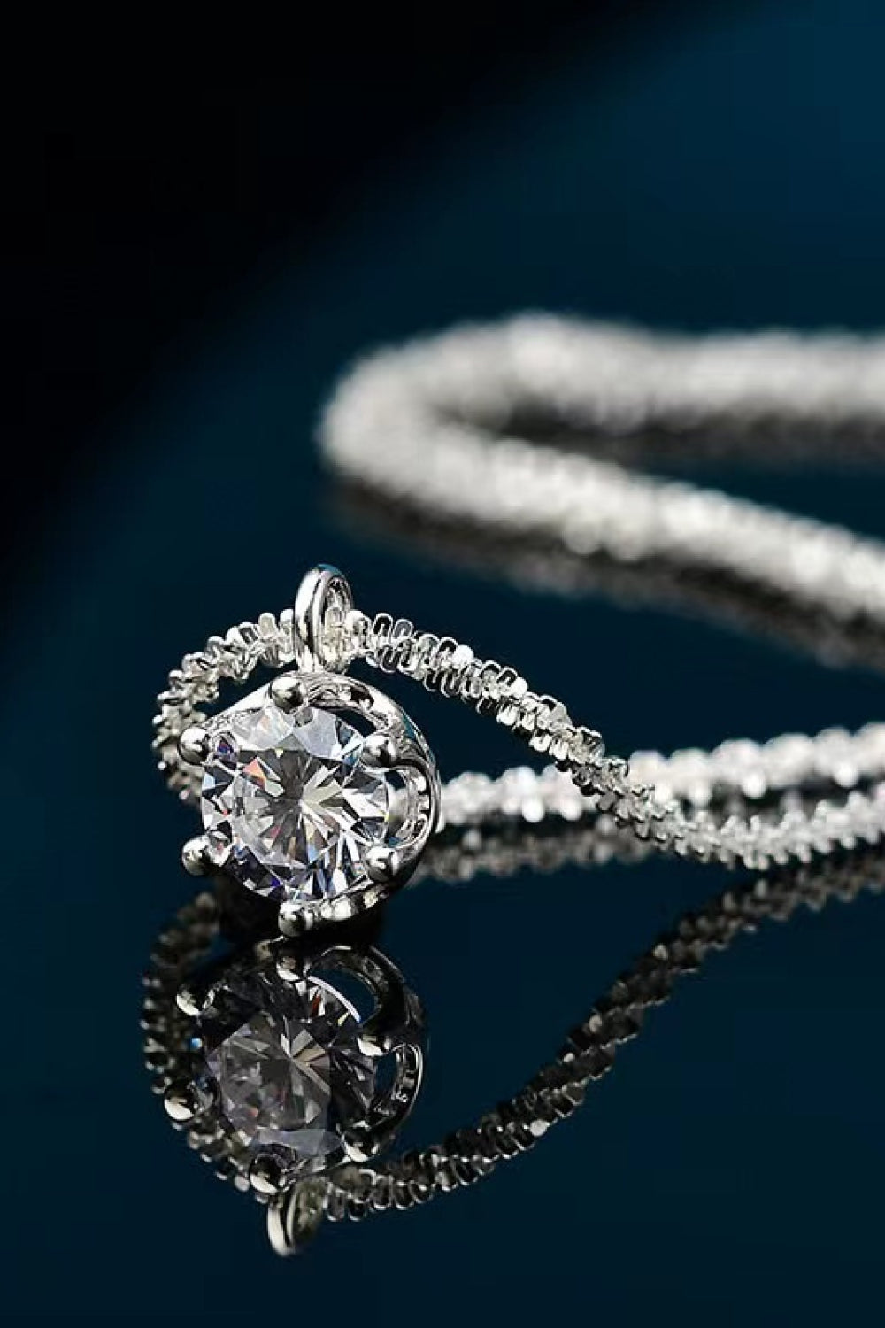 1 Karat Moissanit Halskette aus 925er Sterlingsilber