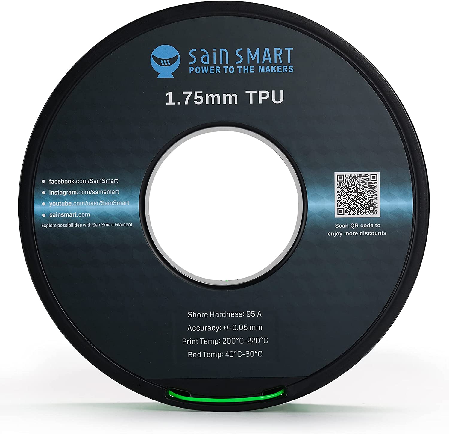 Neongrün, Cyberpunk Farbe TPU Filament 1,75 mm 0,8 kg/1,76 lb