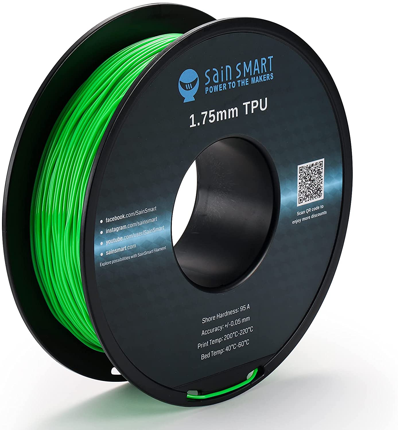 Neongrün, Cyberpunk Farbe TPU Filament 1,75 mm 0,8 kg/1,76 lb