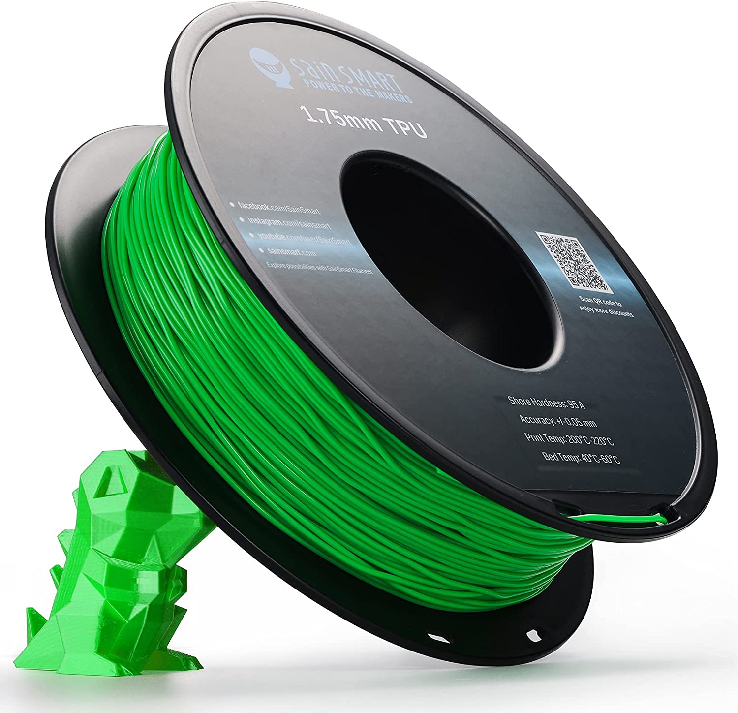 Neongrün, Cyberpunk Farbe TPU Filament 1,75 mm 0,8 kg/1,76 lb
