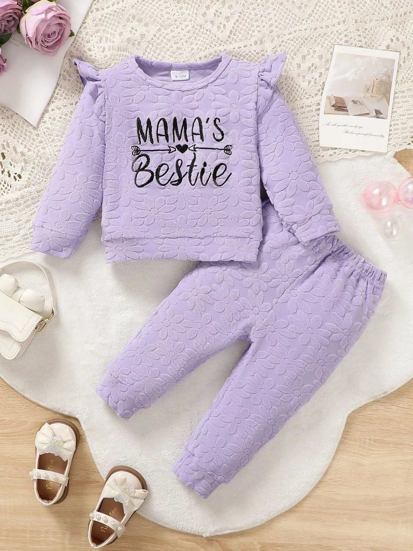 Kinder-Outfit-Set „Mamas Beste Freundin“ mit Textur