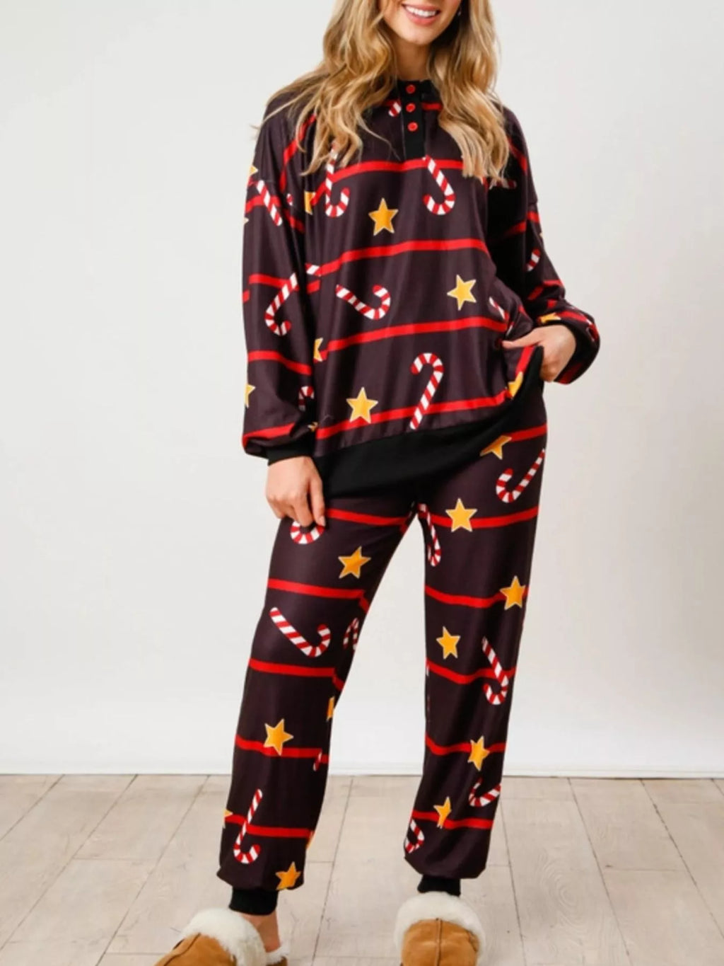 Ensemble de pyjama de Noël manches longues et pantalon