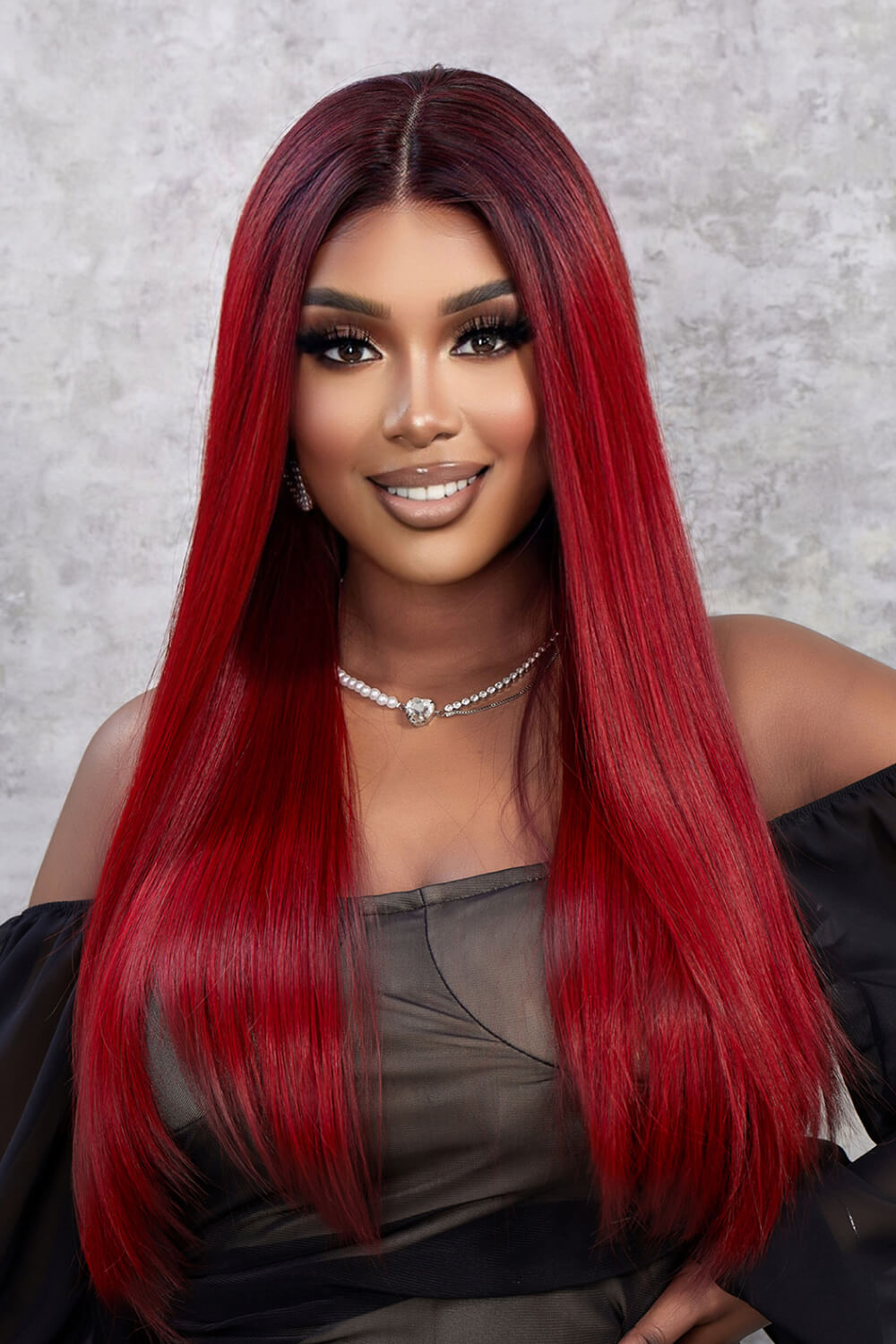 13*2" Lace Front Perücken Synthetik Glatt 26" 150% Dichte