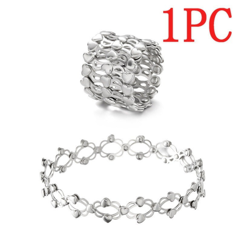2 in 1 Neu Kreativer Magischer dehnbarer Ring Armreif für Damen Charm Glänzender Kristall ausziehbarer Armreif Ringe Schmuck Geschenk