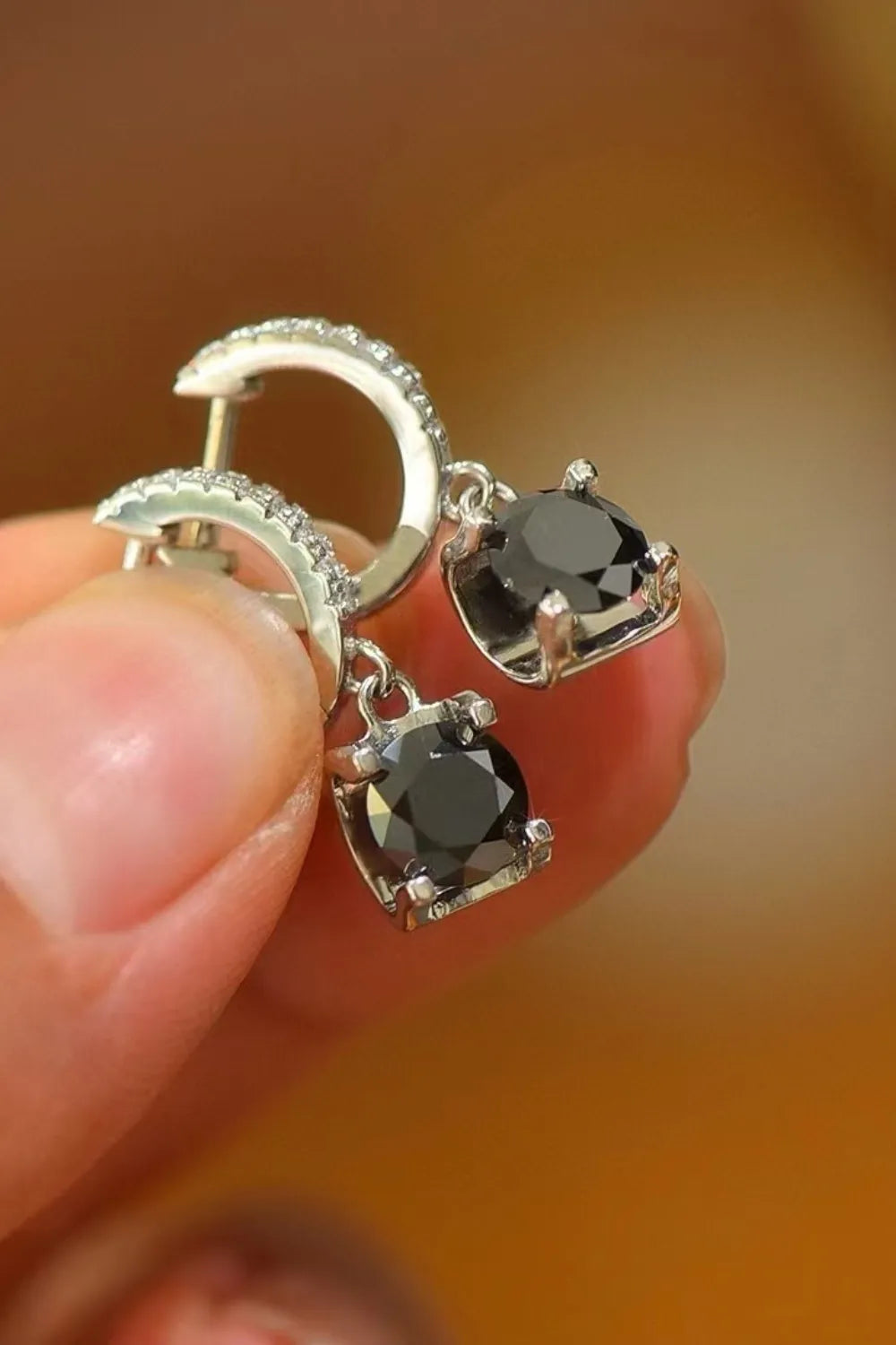 2 Karat Moissanit 925 Sterling Silber Ohrhänger