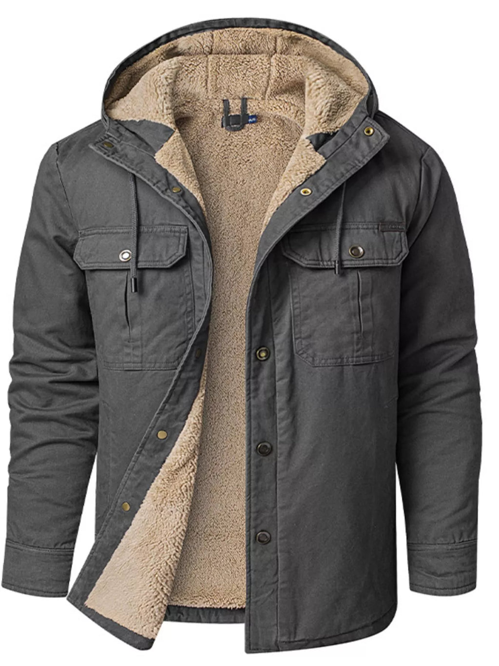 Veste à capuche doublée sherpa pour homme