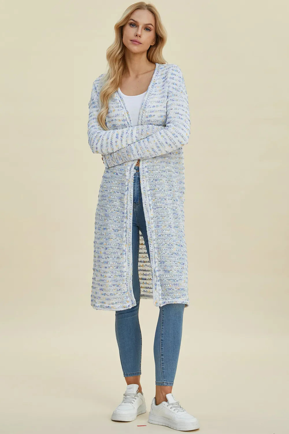 Cardigan long ouvert en maille Double Take