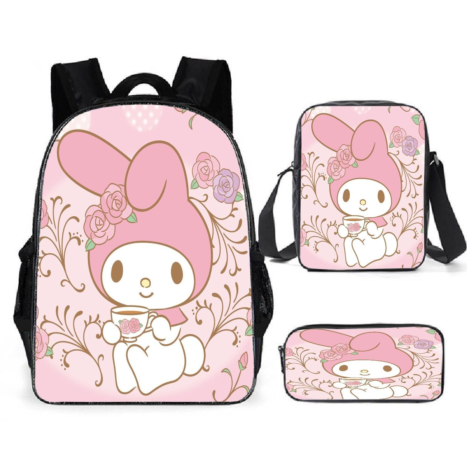 Neue Cartoon-Schultasche mit Aufdruck, individuelle Büchertasche, hochwertige Rucksäcke, Federmäppchen, Kindertaschen für Mädchen