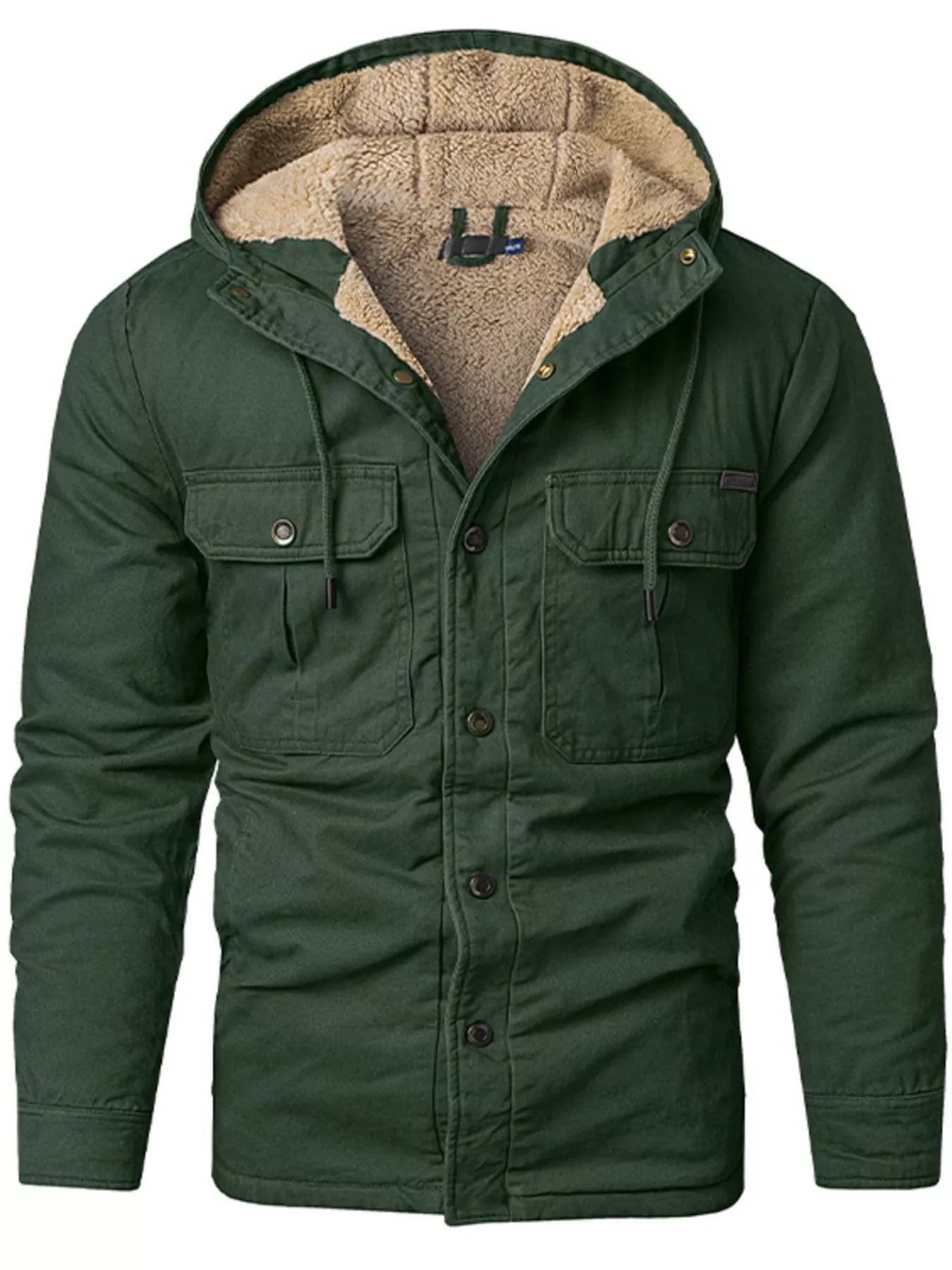 Veste à capuche doublée sherpa pour homme