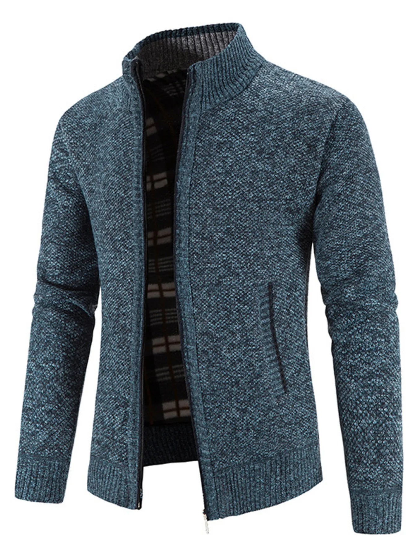 Herren Strickjacke mit Reißverschluss, Übergröße, Langarm