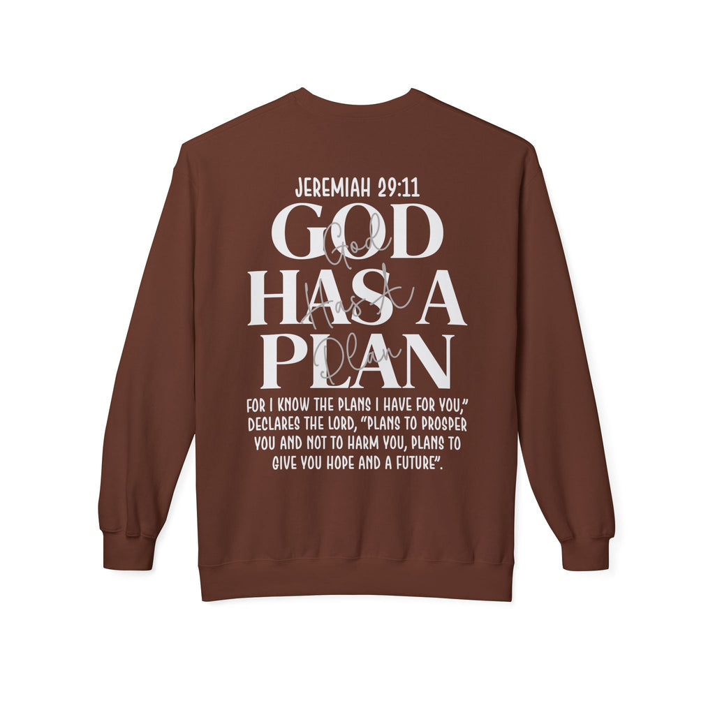 Gott hat einen Plan Rundhals-Sweatshirt – Jeremia 29:11 Christlicher Pullover