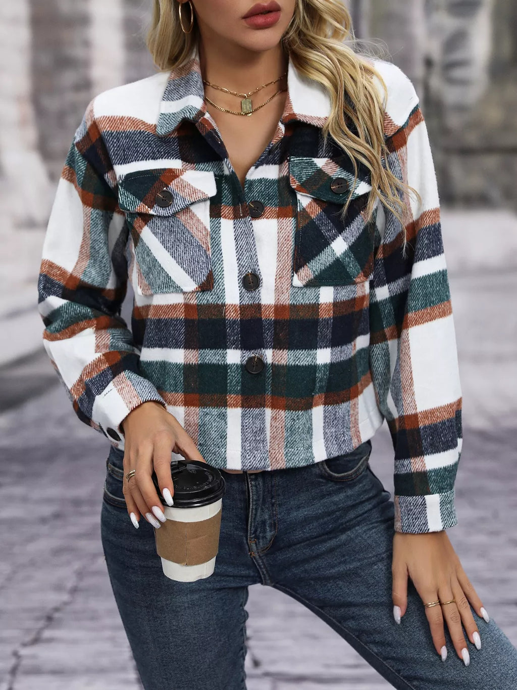Karierte Hemdjacke