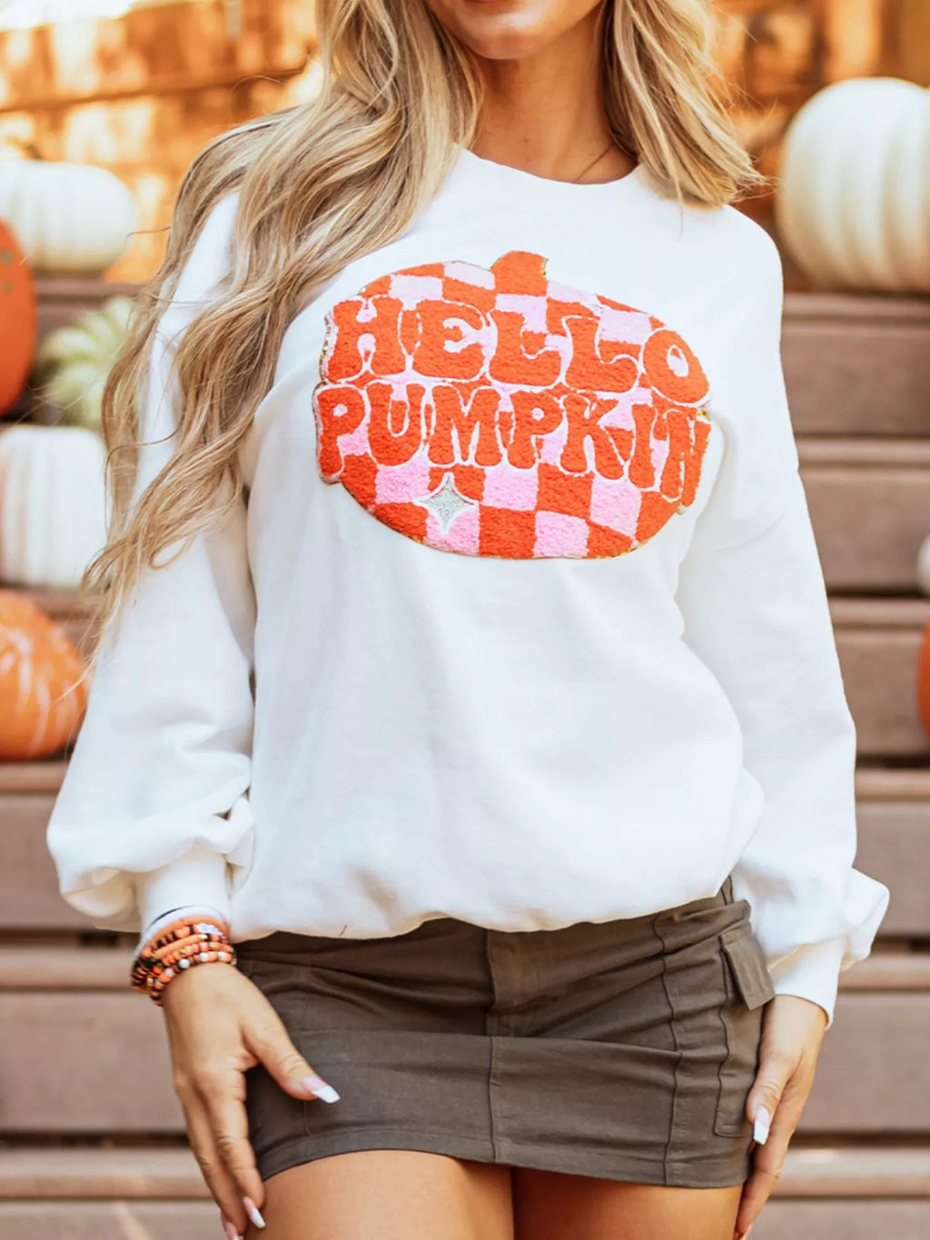Halloween Kürbis-Muster Langarm-Sweatshirt
