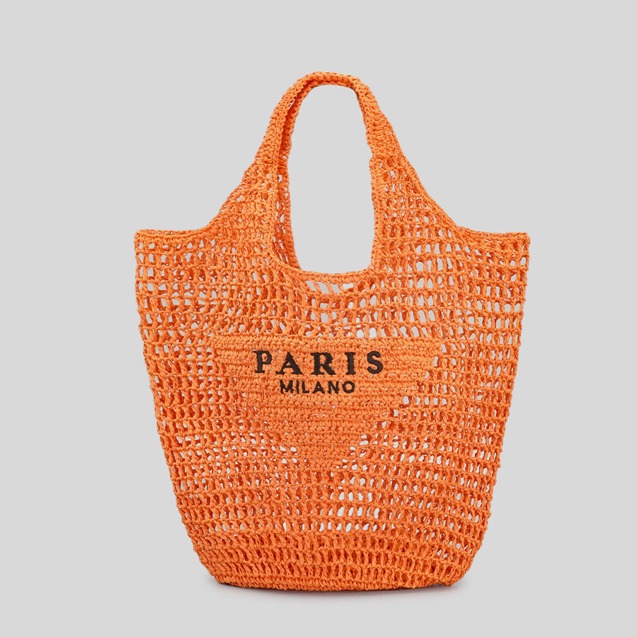 Handgestrickte Taschen Stricktaschen Retro-beliebte Hohlhandtasche mit großem Fassungsvermögen Damenhandtaschen