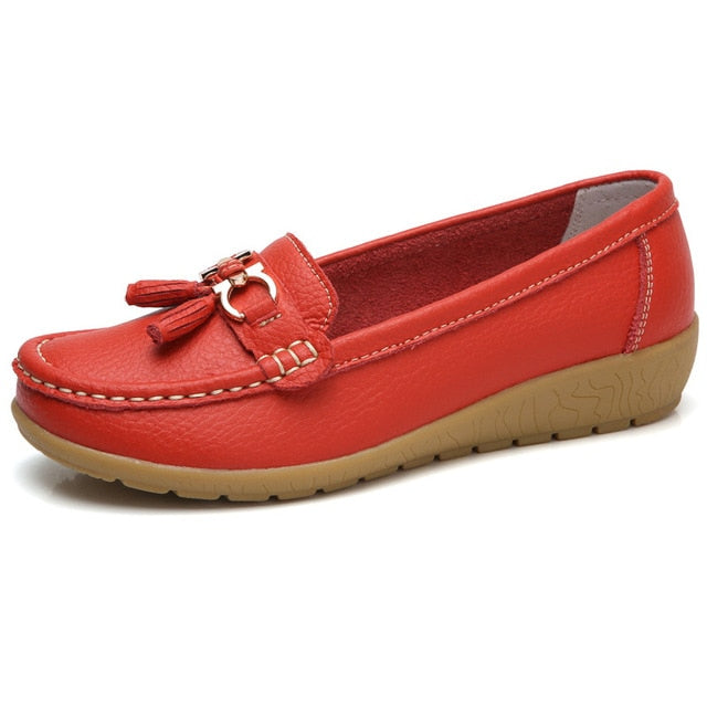 Frühlings-Ballerinas Damen Schuhe Loafer Echtes Leder Damen Ballerinas Slip-on Damen Loafer Damen Mokassinschuhe