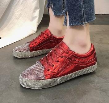 Sneakers Damen Flats Gold Silber Schuhe Strass Bling Freizeitschuhe Koreanische Luxus Creepers Superstar Schuhe Streetwear