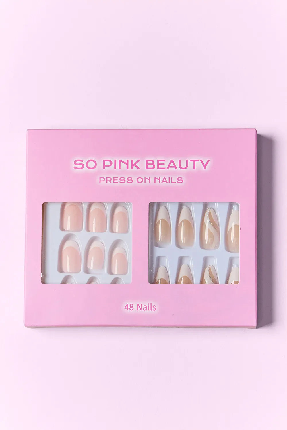 SO PINK BEAUTY Faux Ongles Autocollants 2 Paquets