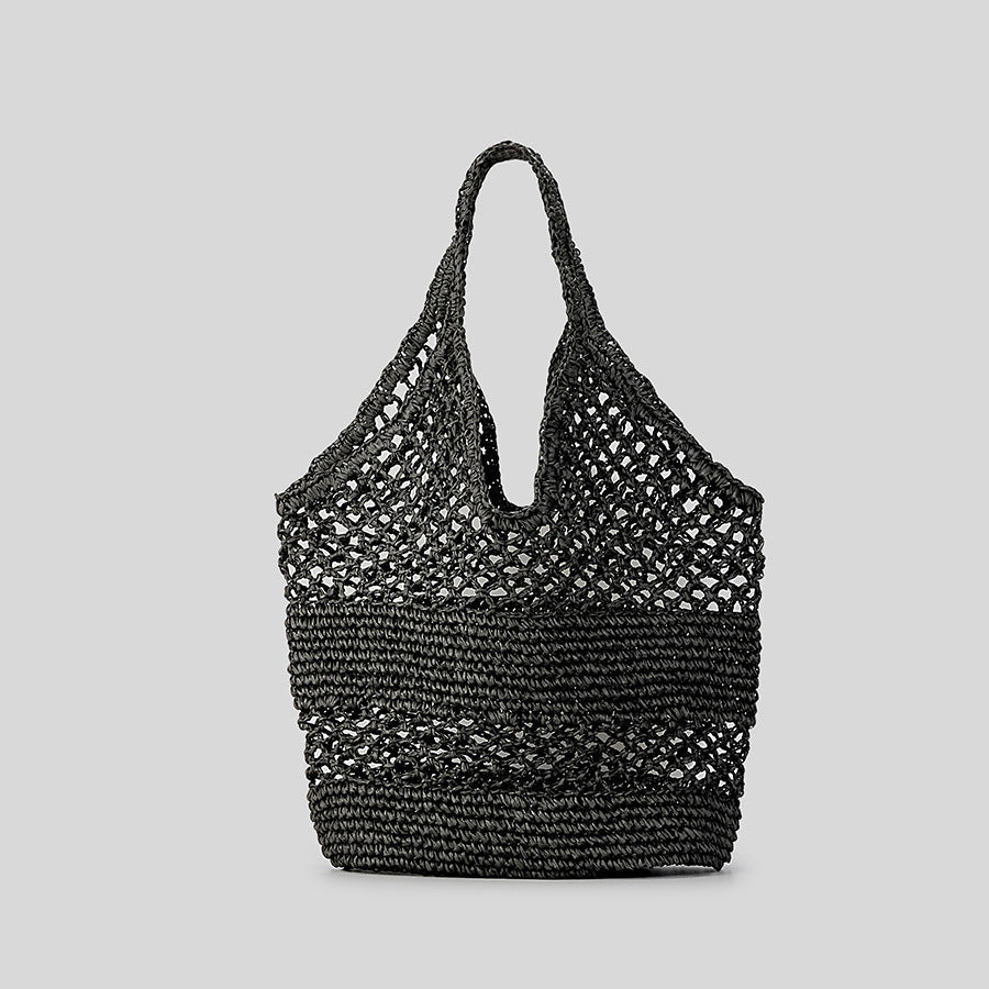 Handgestrickte Taschen Stricktaschen Retro-beliebte Hohlhandtasche mit großem Fassungsvermögen Damenhandtaschen