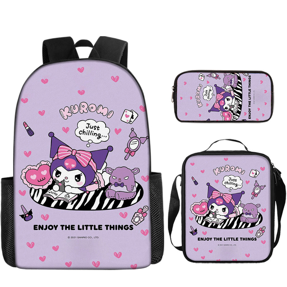 Neue Cartoon-Schultasche mit Aufdruck, individuelle Büchertasche, hochwertige Rucksäcke, Federmäppchen, Kindertaschen für Mädchen
